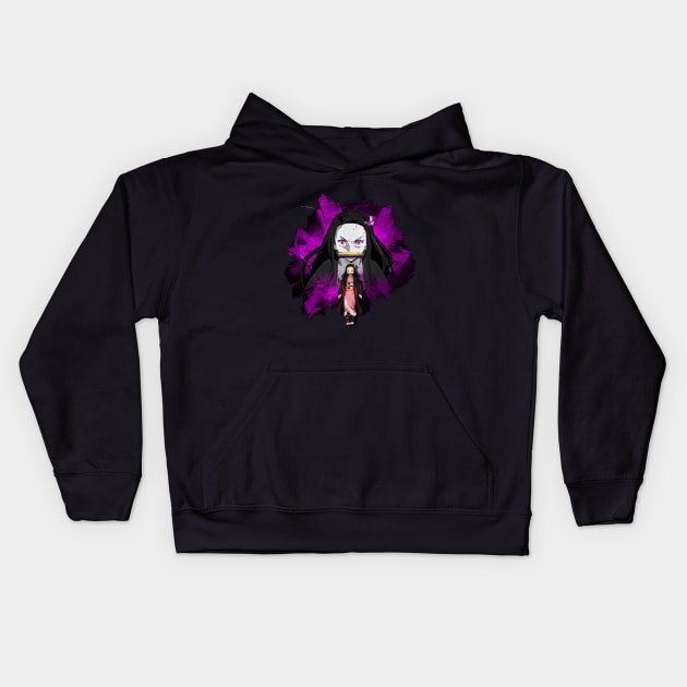 Nezuko purple night Kids Hoodie by Gonpachiro